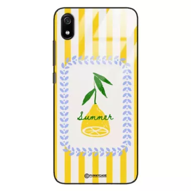 Etui Black Case Glass Dolce Vita do XIAOMI REDMI 7A Cytryna Lato Wakacje Summer Słońce ST_DOC139