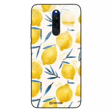Etui Black Case Glass Dolce Vita do XIAOMI REDMI 8 Cytryny Lato Owoce Wakacje Słońce ST_DOC145
