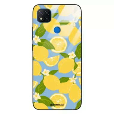 Etui Black Case Glass Dolce Vita do XIAOMI REDMI 9C Cytryny Kwiaty Owoce Lato Natura ST_DOC125