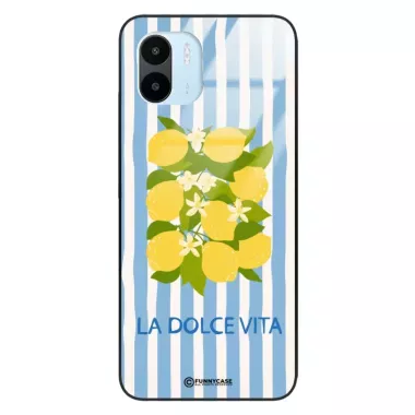 Etui Black Case Glass Dolce Vita do XIAOMI REDMI A1 Cytryny Kwiaty Włochy Lato Wakacje ST_DOC128