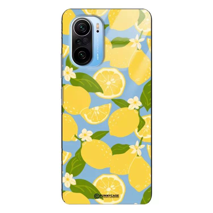 Etui Black Case Glass Dolce Vita do XIAOMI REDMI K40 / K40 PRO Cytryny Kwiaty Owoce Lato Natura ST_DOC125