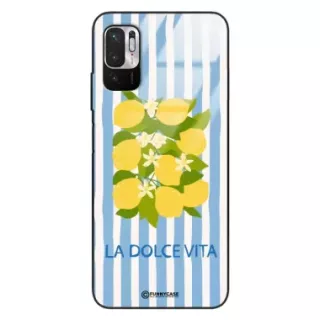 Etui Black Case Glass Dolce Vita do XIAOMI REDMI NOTE 10 5G Cytryny Kwiaty Włochy Lato Wakacje ST_DOC128