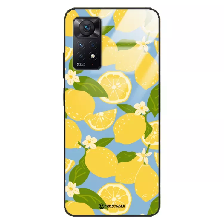 Etui Black Case Glass Dolce Vita do XIAOMI REDMI NOTE 11 PRO 4G Cytryny Kwiaty Owoce Lato Natura ST_DOC125