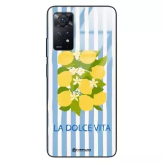 Etui Black Case Glass Dolce Vita do XIAOMI REDMI NOTE 11 PRO 5G Cytryny Kwiaty Włochy Lato Wakacje ST_DOC128