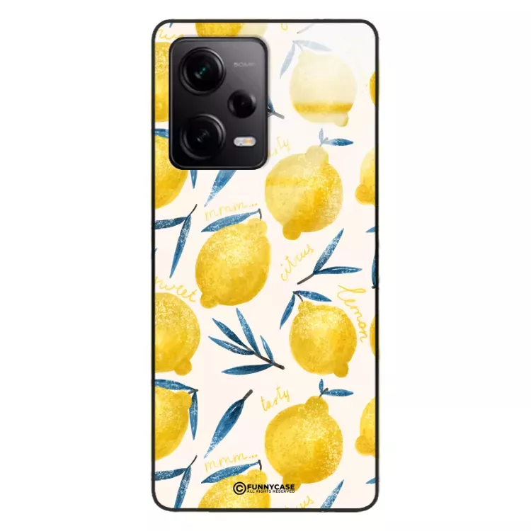 Etui Black Case Glass Dolce Vita do XIAOMI REDMI NOTE 12 PRO 5G Cytryny Lato Owoce Wakacje Słońce ST_DOC145