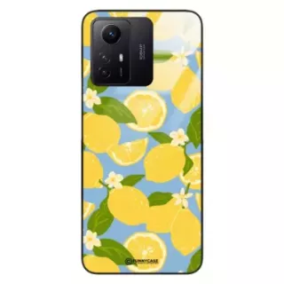 Etui Black Case Glass Dolce Vita do XIAOMI REDMI NOTE 12S 4G Cytryny Kwiaty Owoce Lato Natura ST_DOC125