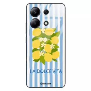 Etui Black Case Glass Dolce Vita do XIAOMI REDMI NOTE 13 Cytryny Kwiaty Włochy Lato Wakacje ST_DOC128