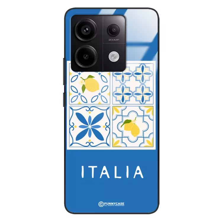 Etui Black Case Glass Dolce Vita do XIAOMI REDMI NOTE 13 PRO 5G Włochy Italia Cytryny Kafelki Wakacje ST_DOC132