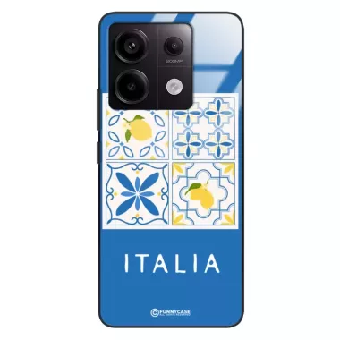 Etui Black Case Glass Dolce Vita do XIAOMI REDMI NOTE 13 PRO 5G Włochy Italia Cytryny Kafelki Wakacje ST_DOC132
