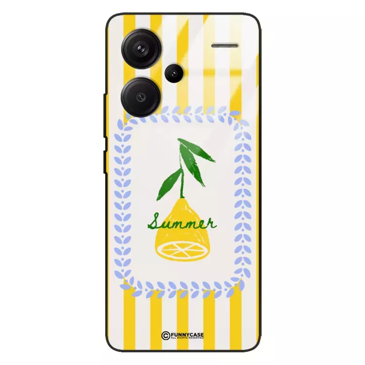 Etui Black Case Glass Dolce Vita do XIAOMI REDMI NOTE 13 PRO PLUS Cytryna Lato Wakacje Summer Słońce ST_DOC139