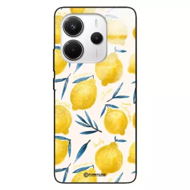 Etui Black Case Glass Dolce Vita do XIAOMI REDMI NOTE 14 4G Cytryny Lato Owoce Wakacje Słońce ST_DOC145