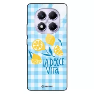 Etui Black Case Glass Dolce Vita do XIAOMI REDMI NOTE 14 PRO 4G Cytryny Lato Włochy Wakacje Kratka ST_DOC101