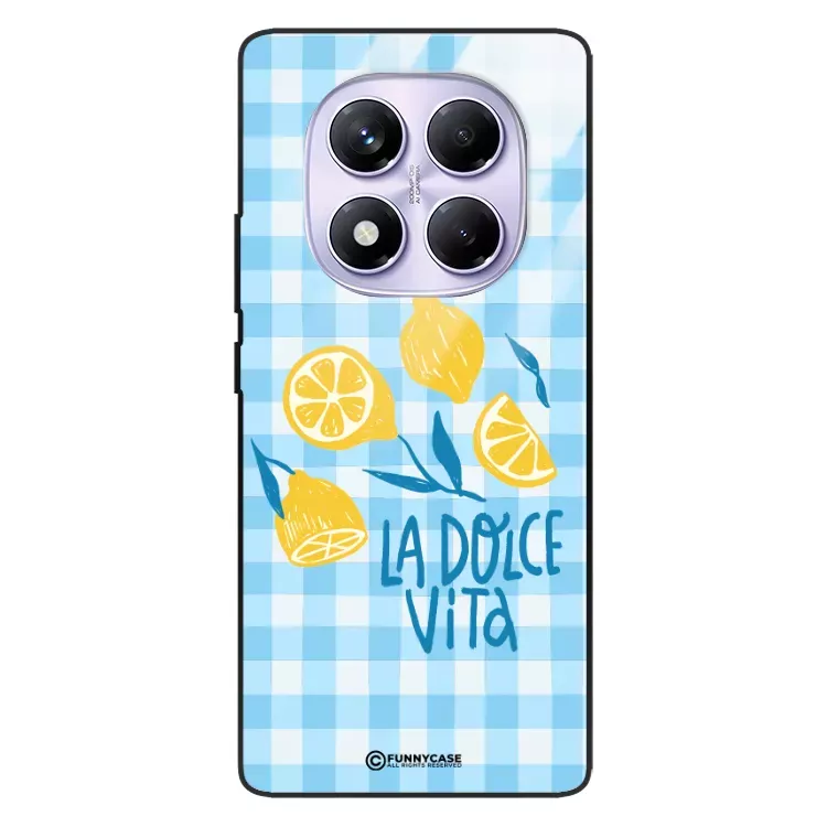 Etui Black Case Glass Dolce Vita do XIAOMI REDMI NOTE 14 PRO 4G Cytryny Lato Włochy Wakacje Kratka ST_DOC101