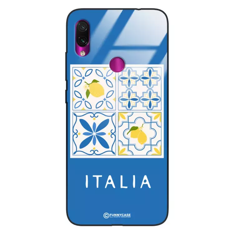 Etui Black Case Glass Dolce Vita do XIAOMI REDMI NOTE 7 Włochy Italia Cytryny Kafelki Wakacje ST_DOC132