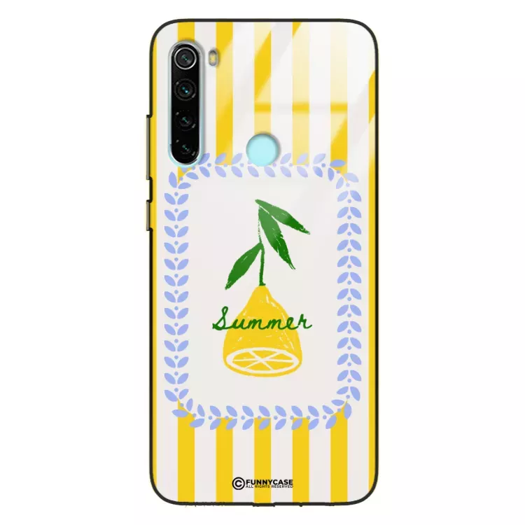 Etui Black Case Glass Dolce Vita do XIAOMI REDMI NOTE 8 Cytryna Lato Wakacje Summer Słońce ST_DOC139