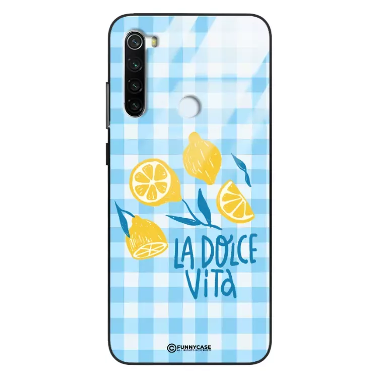 Etui Black Case Glass Dolce Vita do XIAOMI REDMI NOTE 8T Cytryny Lato Włochy Wakacje Kratka ST_DOC101