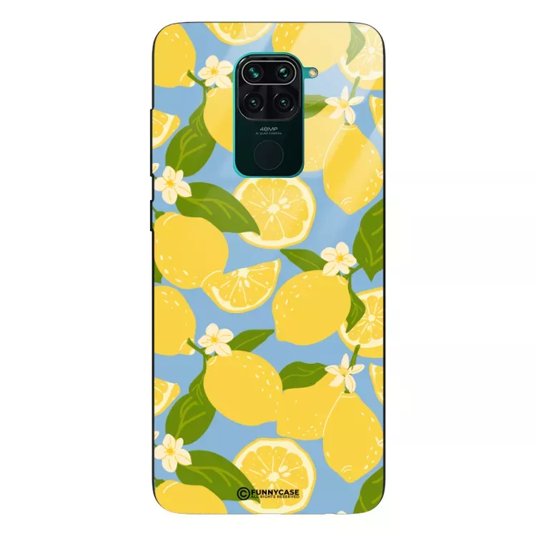 Etui Black Case Glass Dolce Vita do XIAOMI REDMI 10X 4G Cytryny Kwiaty Owoce Lato Natura ST_DOC125