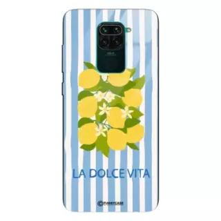 Etui Black Case Glass Dolce Vita do XIAOMI REDMI NOTE 9 Cytryny Kwiaty Włochy Lato Wakacje ST_DOC128