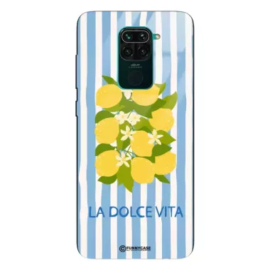 Etui Black Case Glass Dolce Vita do XIAOMI REDMI NOTE 9 Cytryny Kwiaty Włochy Lato Wakacje ST_DOC128