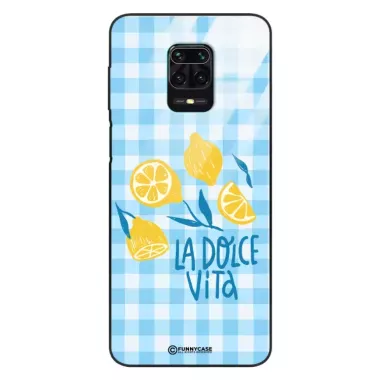 Etui Black Case Glass Dolce Vita do XIAOMI REDMI NOTE 9S Cytryny Lato Włochy Wakacje Kratka ST_DOC101