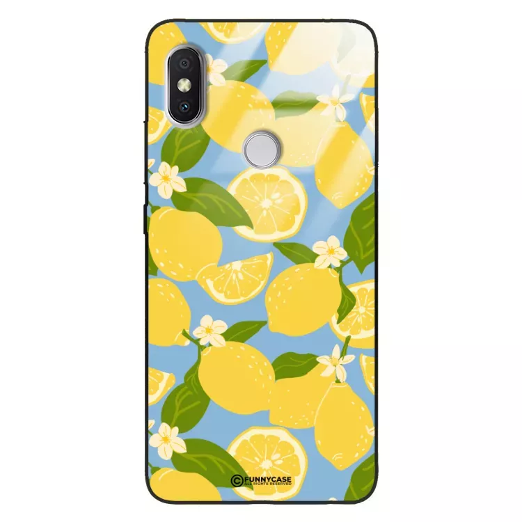 Etui Black Case Glass Dolce Vita do XIAOMI REDMI S2 Cytryny Kwiaty Owoce Lato Natura ST_DOC125