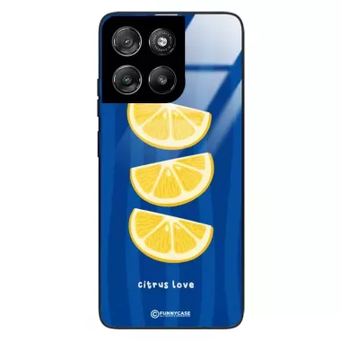 Etui Black Case Glass Dolce Vita do MOTOROLA G67 POWER 5G  Cytryny Owoce Lato Wakacje Cytrusy ST_DOC104