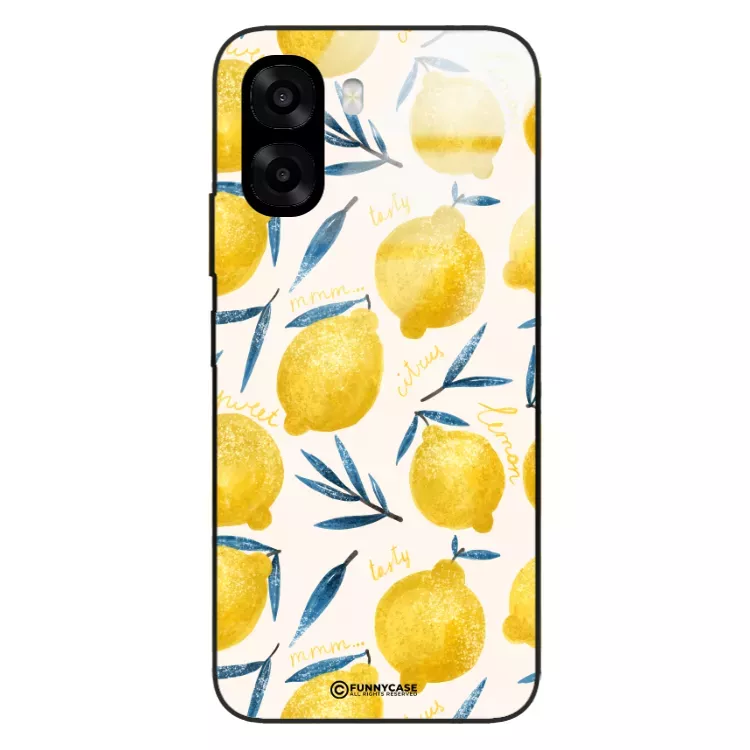 Etui Black Case Glass Dolce Vita do OPPO A6X 4G / A6X 5G  Cytryny Lato Owoce Wakacje Słońce ST_DOC145