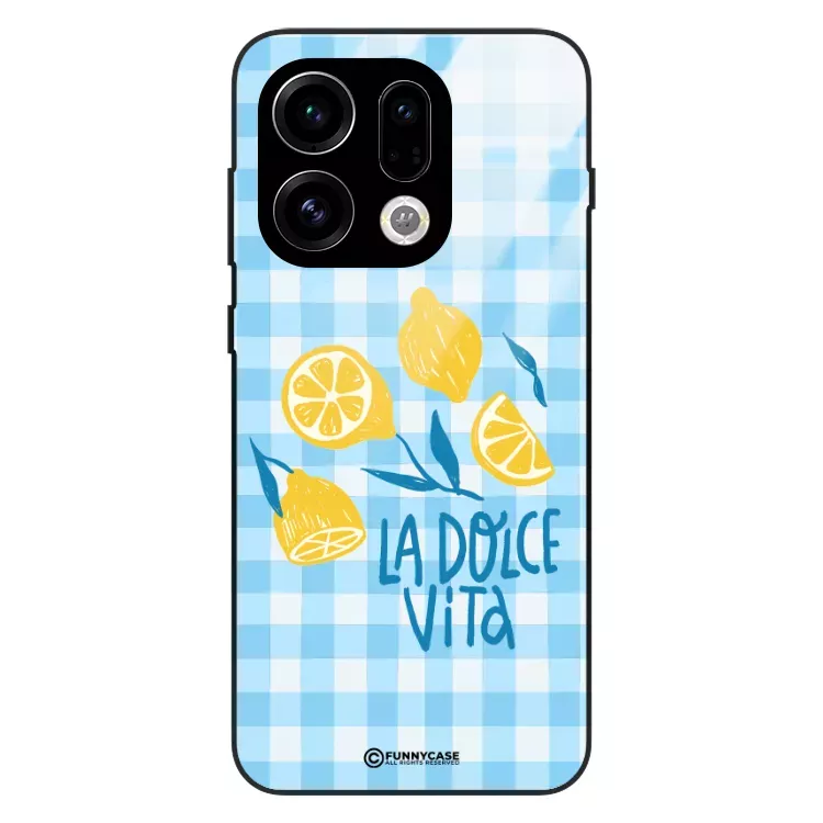 Etui Black Case Glass Dolce Vita do OPPO FIND X9 5G Cytryny Lato Włochy Wakacje Kratka ST_DOC101