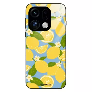 Etui Black Case Glass Dolce Vita do OPPO FIND X9 PRO 5G Cytryny Kwiaty Owoce Lato Natura ST_DOC125