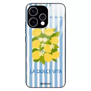 Etui Black Case Glass Dolce Vita do OPPO RENO 15 Cytryny Kwiaty Włochy Lato Wakacje ST_DOC128
