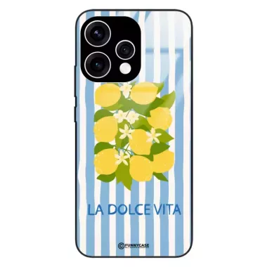 Etui Black Case Glass Dolce Vita do OPPO RENO 15 Cytryny Kwiaty Włochy Lato Wakacje ST_DOC128