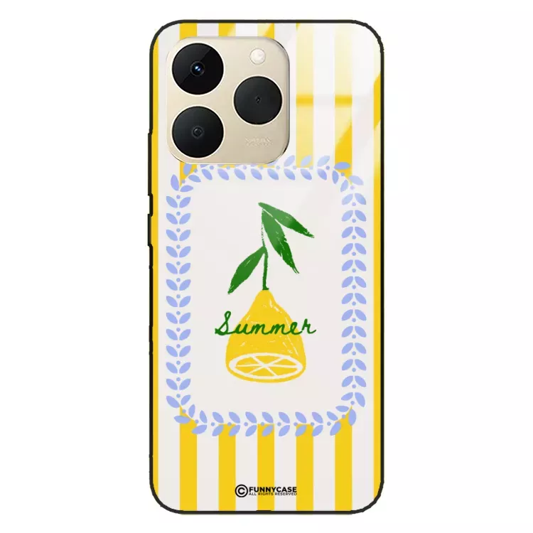 Etui Black Case Glass Dolce Vita do REALME 15T Cytryna Lato Wakacje Summer Słońce ST_DOC139