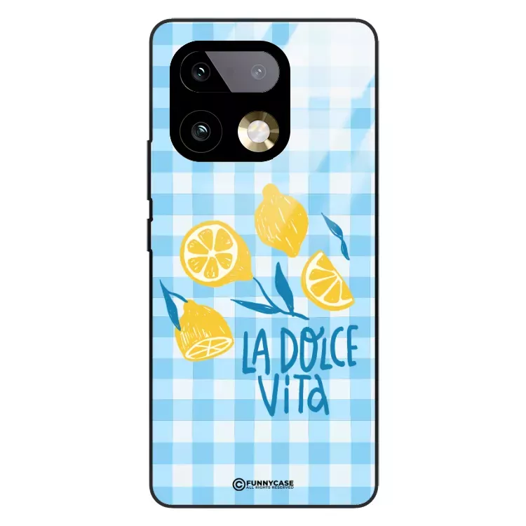 Etui Black Case Glass Dolce Vita do REALME 16 PRO PLUS 5G  Cytryny Lato Włochy Wakacje Kratka ST_DOC101