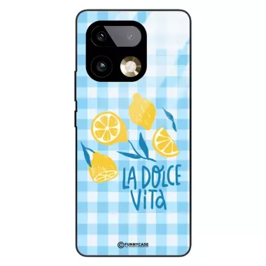 Etui Black Case Glass Dolce Vita do REALME 16 PRO PLUS 5G  Cytryny Lato Włochy Wakacje Kratka ST_DOC101