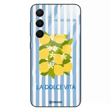Etui Black Case Glass Dolce Vita do SAMSUNG S26 FE Cytryny Kwiaty Włochy Lato Wakacje ST_DOC128