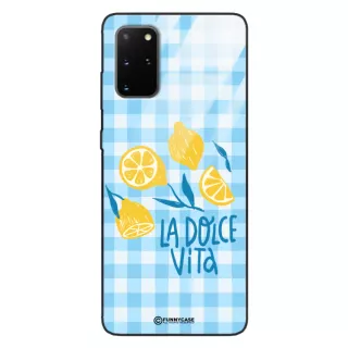 Etui Black Case Glass Dolce Vita do SAMSUNG S20 PLUS Cytryny Lato Włochy Wakacje Kratka ST_DOC101