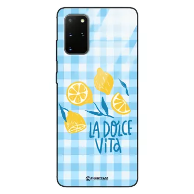 Etui Black Case Glass Dolce Vita do SAMSUNG S20 PLUS Cytryny Lato Włochy Wakacje Kratka ST_DOC101