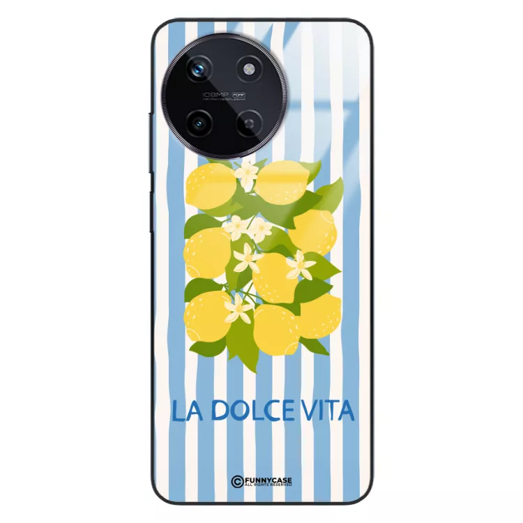 Etui Black Case Glass Dolce Vita do REALME 11 Cytryny Kwiaty Włochy Lato Wakacje ST_DOC128