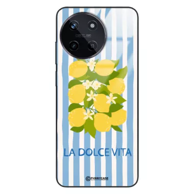 Etui Black Case Glass Dolce Vita do REALME 11 Cytryny Kwiaty Włochy Lato Wakacje ST_DOC128