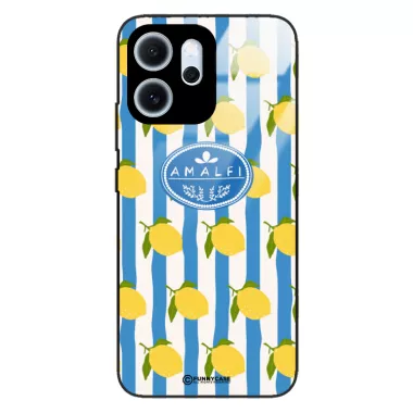 Etui Black Case Glass Dolce Vita do OPPO RENO 14F Amalfi Cytryny Włochy Lato Wakacje ST_DOC131
