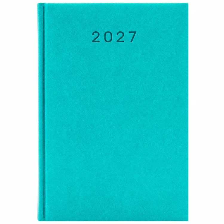 KALENDARZ 2027 KSIĄŻKOWY A5 TURKUSOWY PLANER TERMINARZ ORGANIZER BIUROWY
