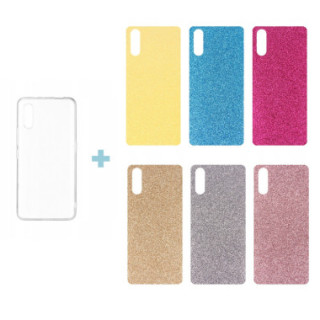 CLEAR 0.3mm ETUI NA TELEFON HUAWEI Y7 2018 / HONOR 7C + 6x LDN-L01 WKŁADKA BROKATOWA