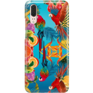 Etui Huawei P20, Etui Tropic Wzory Wielokolorowy - FunnyCase