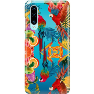 Etui Huawei P30, Etui Tropic Wzory Wielokolorowy - FunnyCase