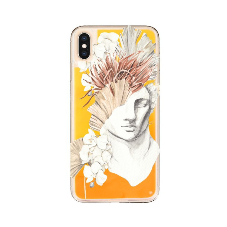 Etui Apple IPHONE XS MAX, Liquid Neon Wzory Pomarańczowy - FunnyCase