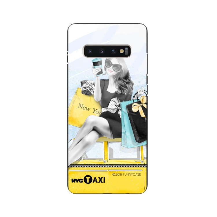 ETUI BLACK CASE GLASS NA TELEFON SAMSUNG GALAXY S10 PLUS ST_FAN112