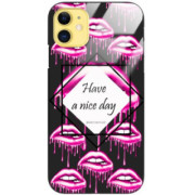 ETUI BLACK CASE GLASS NA TELEFON APPLE IPHONE 11 ST_RED112
