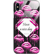 ETUI BLACK CASE GLASS NA TELEFON APPLE IPHONE X / XS ST_RED112